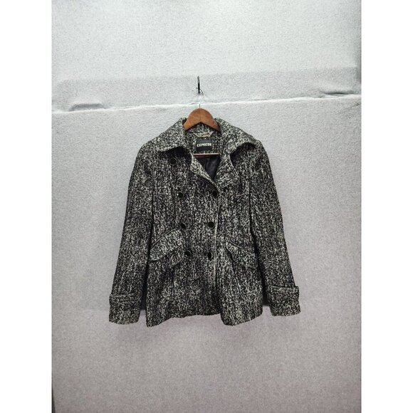 Express Womens Tweed Double-Breasted Peacoat - Size XS - Picture 1 of 7
